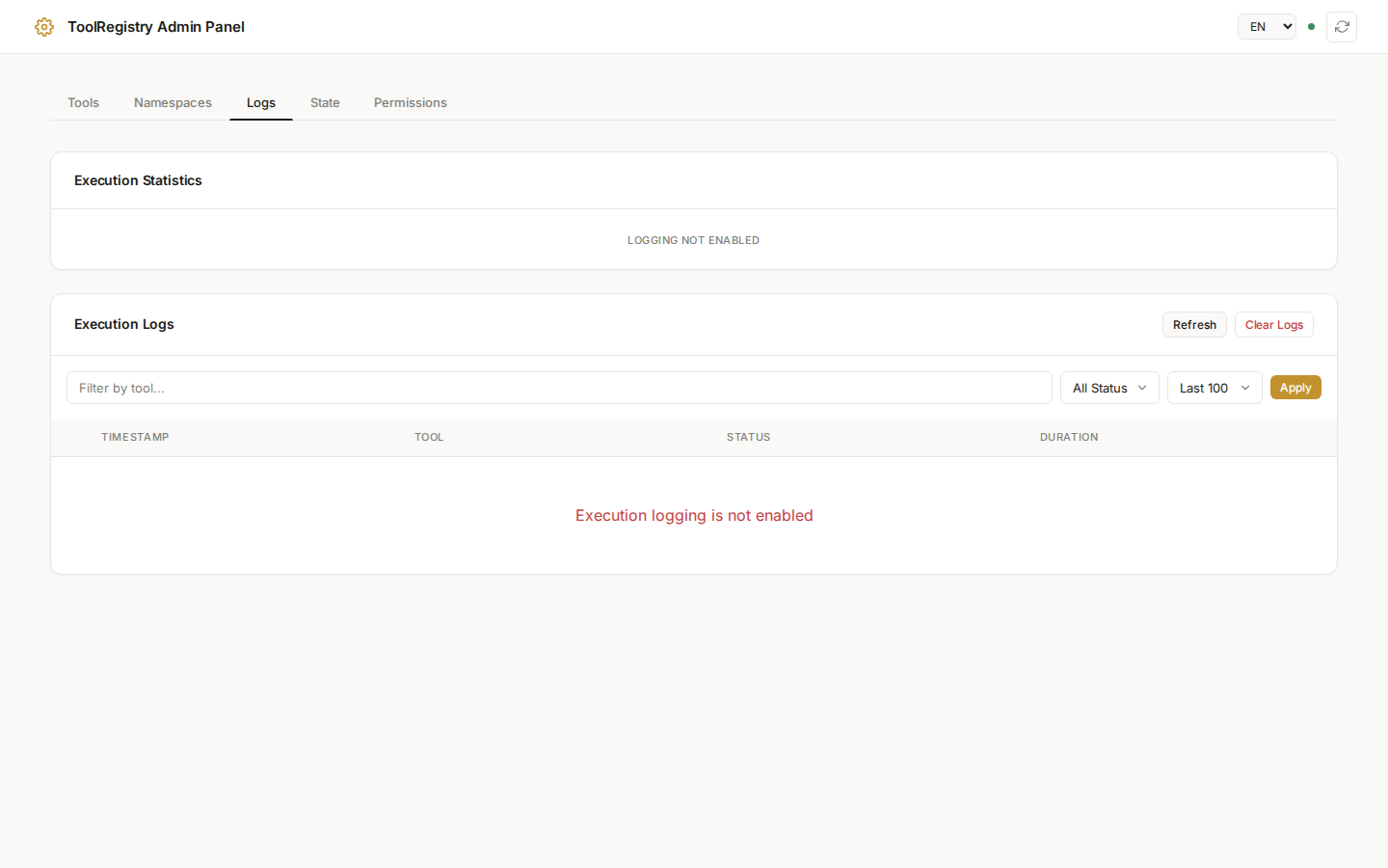 Admin Panel - Logs
